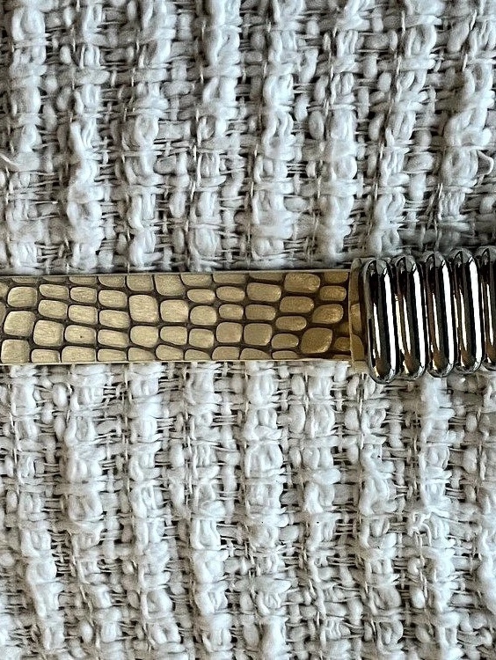 NEW Heaven Mayhem Belt in Cream Croc